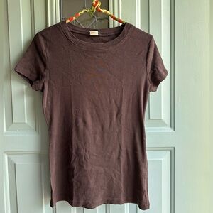 J. Crew Women's Short Sleeve Crewneck Tee in Chocolate Brown